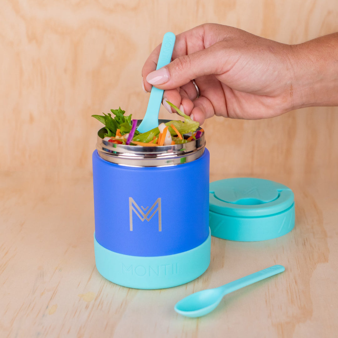 NZ best kids cutlery fork spoon baby toddler kid child childs Montii Monti Monty sale special discount code lunchbox queen reusable recyclable