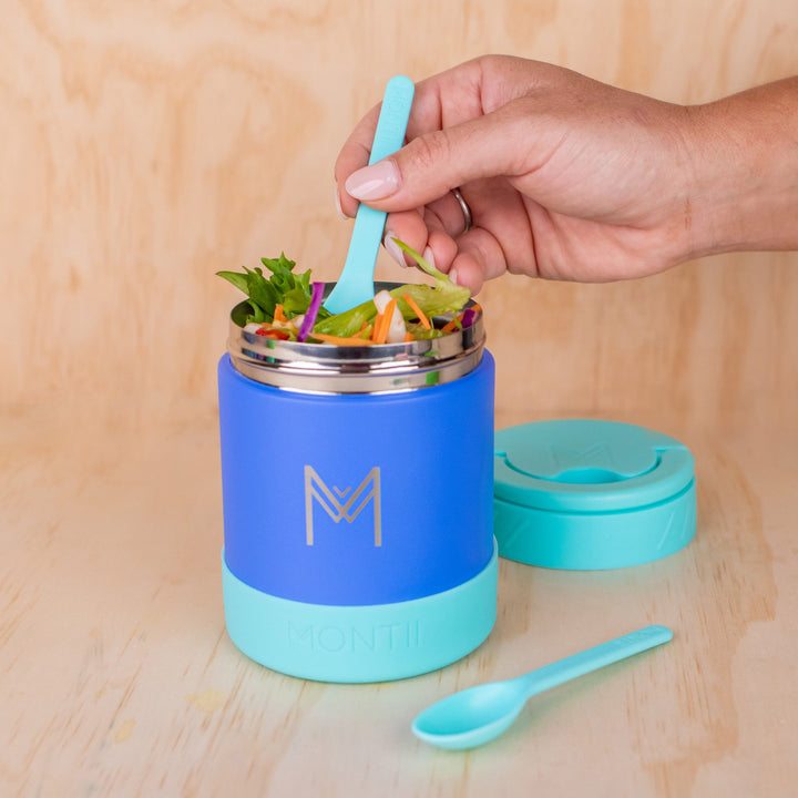 NZ best kids cutlery fork spoon baby toddler kid child childs Montii Monti Monty sale special discount code lunchbox queen reusable recyclable