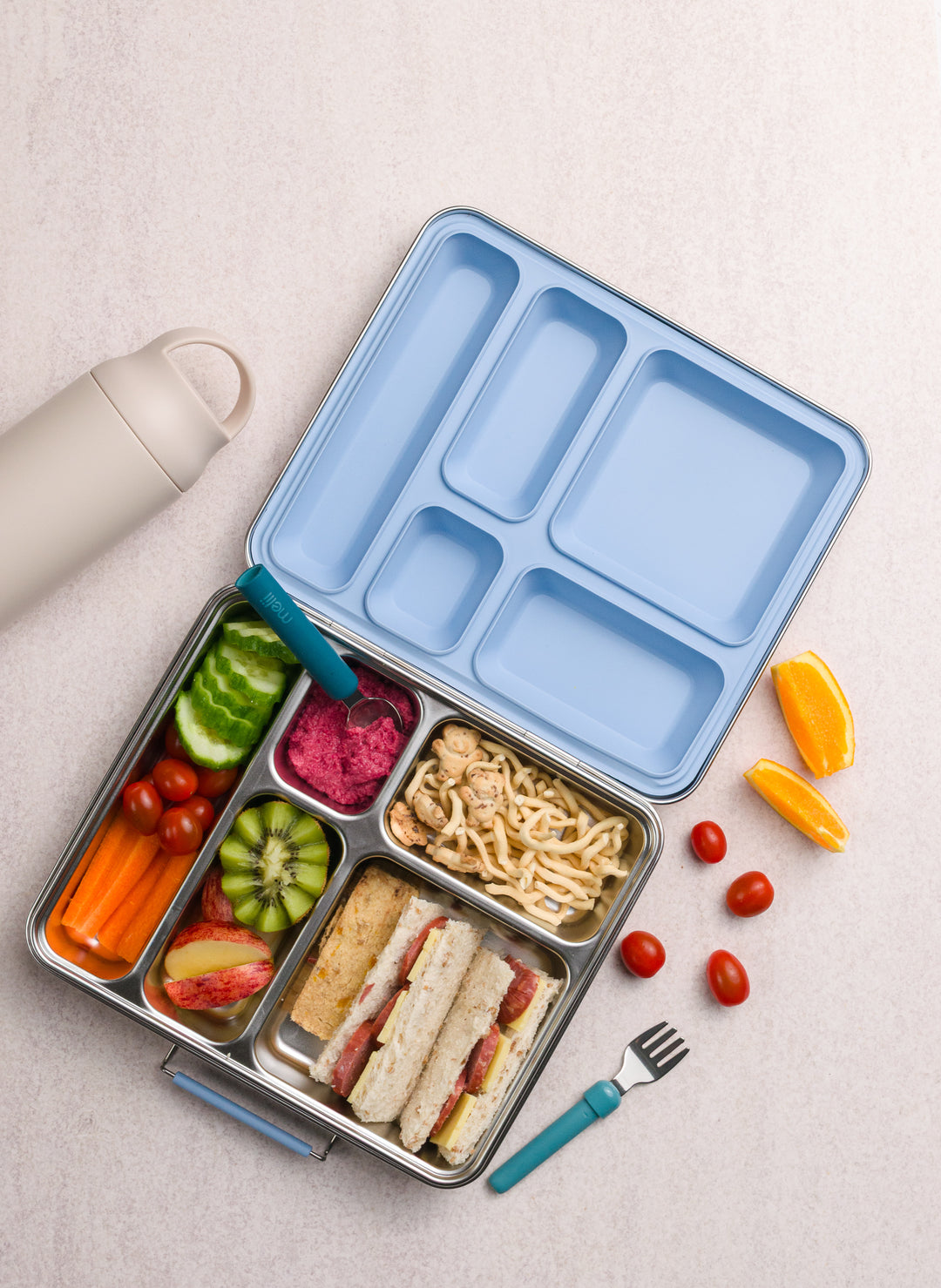 Nestling | 'Colours' Jumbo Stainless Steel Lunchbox