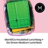 MontiiCo | Large Insulated Lunch Bag - Green, Blue & Grey Designs