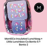 MontiiCo | Large Insulated Lunch Bag - Green, Blue & Grey Designs