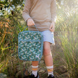 MontiiCo | Large Insulated Lunch Bag - Green, Blue & Grey Designs