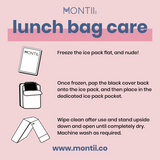 MontiiCo | Large Insulated Lunch Bag - Green, Blue & Grey Designs