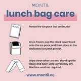 Montii | Large Insulated Lunch Bag - Green, Blue & Grey Designs