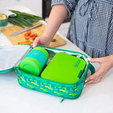 Montii | Large Insulated Lunch Bag - Green, Blue & Grey Designs